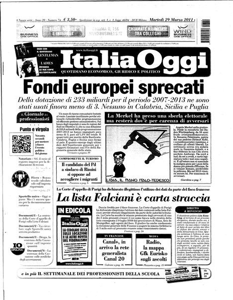 Italia oggi : quotidiano di economia finanza e politica